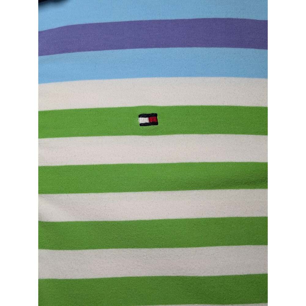 Vintage/Y2K Tommy Hilfiger Striped Long Sleeve Rugby Shirt Polo Top Size Medium - Picture 9 of 14